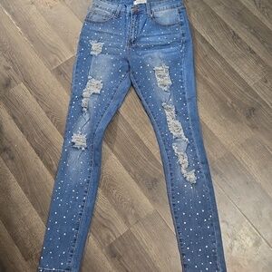 ♡AP blue jeans with gems sz. 9